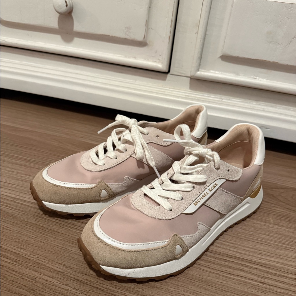 Michael Kors Blush Pink & Tan Low-Top Sneakers